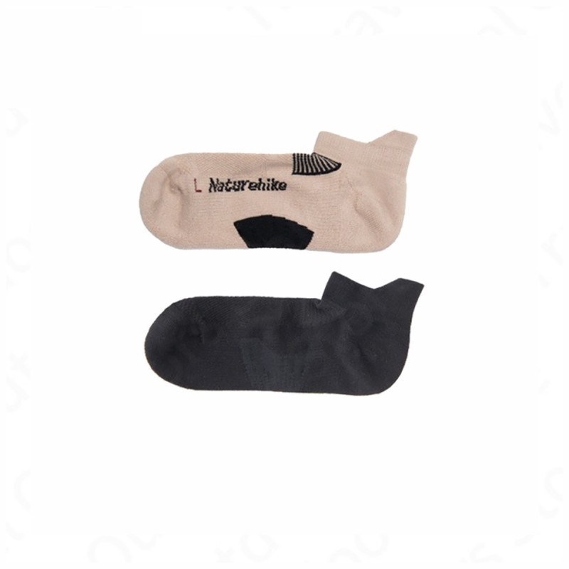 Шкарпетки низькі Naturehike NH21FS014, 2 пари (бежеві, чорні)
