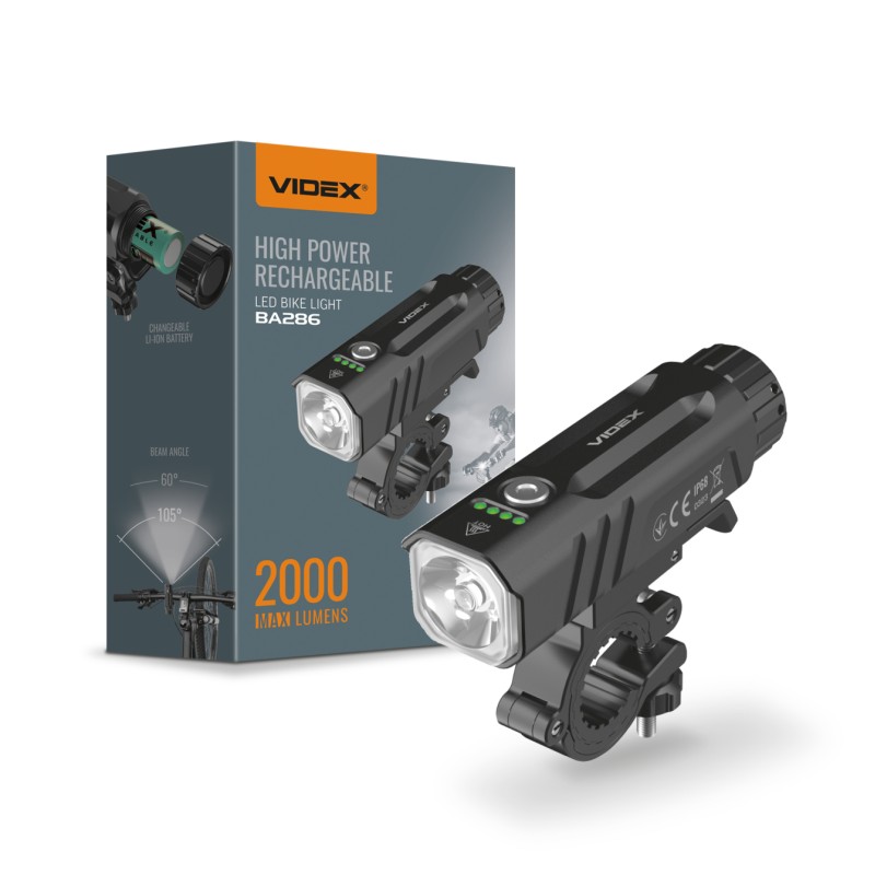 Велофара VIDEX 2000Lm 5000K
