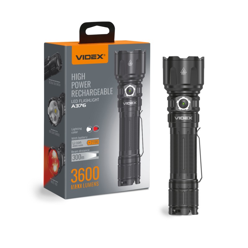Портативний світлодіодний ліхтарик VIDEX 3600Lm 5000K