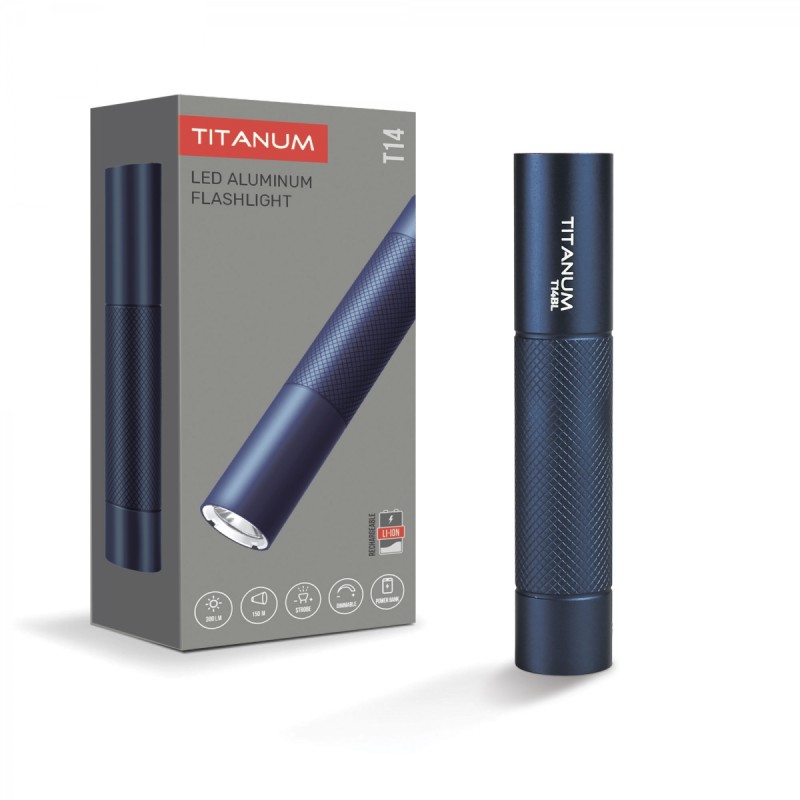 Портативний світлодіодний ліхтарик TITANUM 300Lm 5000K Blue