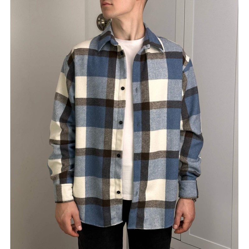 Сорочка в клітинку Pobedov Tartan, синьо-чорний