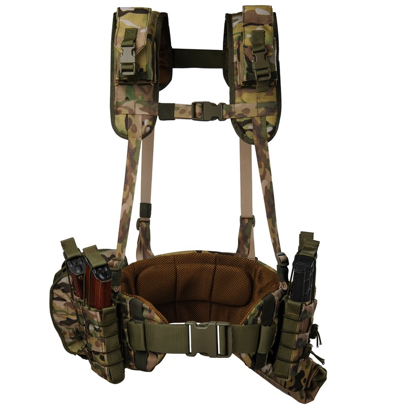 Ремінно-плечова система РПС Warbelt Molle з підсумками. Мультикам