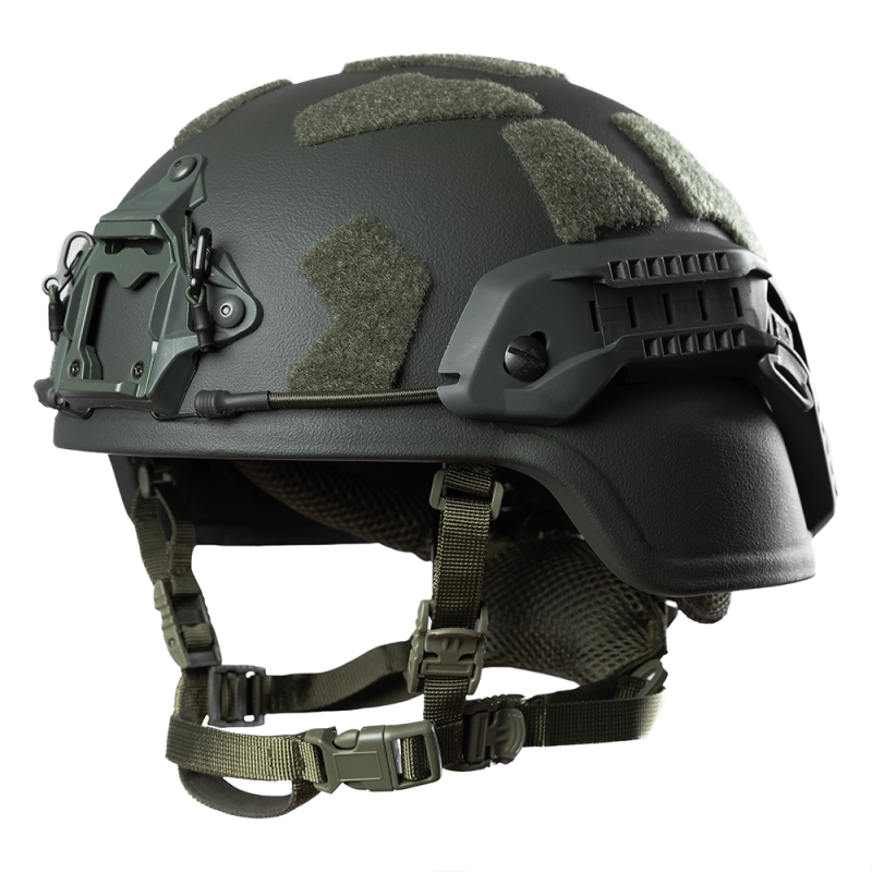 Шолом MICH 2000 із захистом вух та скроні, рівень захисту NIJ IIIA. Олива