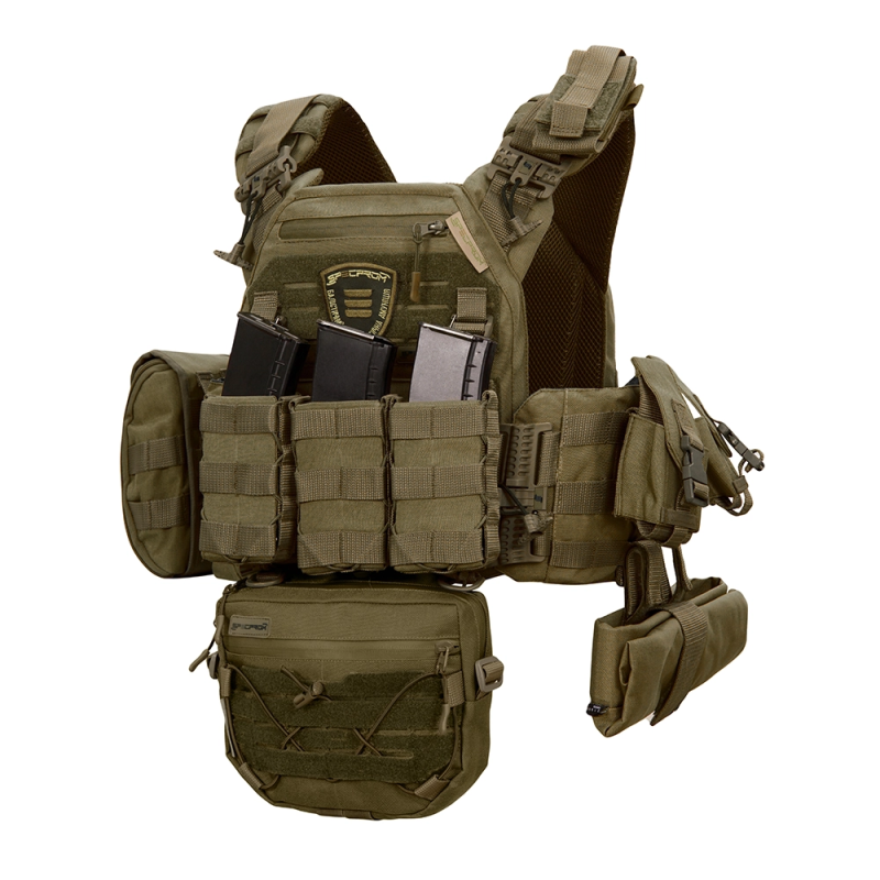 Плитоноска Warmor gen.3 Pro Max. Система швидкого скидання. 7 підсумок. Олива