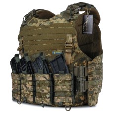 Плитоноска Warmor gen.4 Пиксель. 4 подсумка.