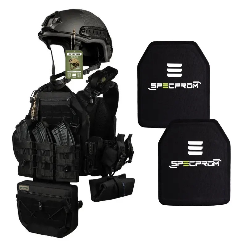 Базовий набір індивідуального захисту: шолом + плитоноска з набором підсумків + комплект плит 6 кл. ДСТУ