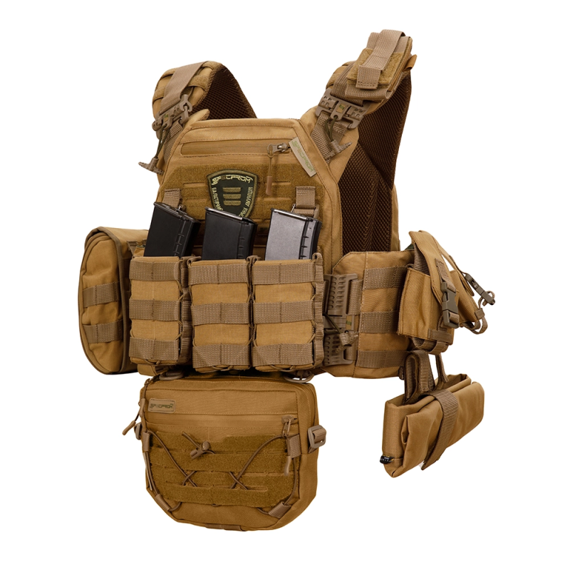 Плитоноска Warmor gen.3 Pro Max. Система швидкого скидання. 7 підсумок. Койот