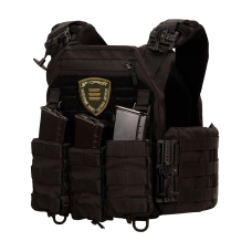 Плитоноска Warmor gen.3 XL Чорна  зі системою швидкого скидання з 3 підсумками під АК. (Великого розміру)