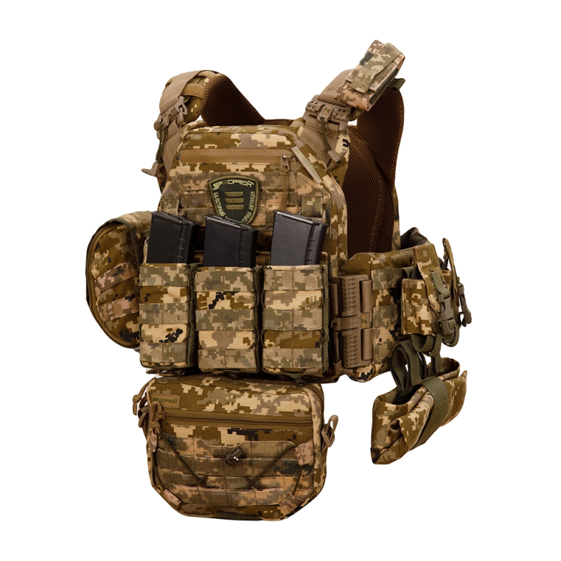 Плитоноска Warmor gen.3 Pro Max XL Піксель ММ14. Система швидкого скидання. 7 підсумок. (Великого розміру)