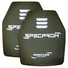 Комплект керамічних бронеплит SPECPROM CAP5-XL-B  5-го класу. Вага 3.38 кг. Розмір 27.5 на 33 см. Олива. 2 шт.