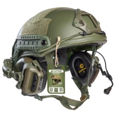 Шолом FAST SPECPROM з навушниками M32H з "Чебурашками". Олива
