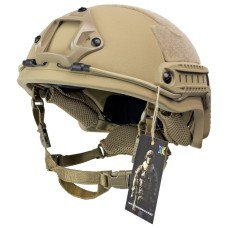 Шолом FAST Кевлар Койот. Рівень захисту NIJ IIIA. Захистить від уламків, рикошетів та пістолетних куль