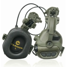 Тактичні навушники EARMOR M32H ОЛИВА з кріпленнями під каску "ЧЕБУРАШКА"