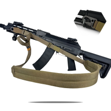 Ремінь збройовий RAGNAROK триточковий з широким наплічником KRAKEN carbine. Койот