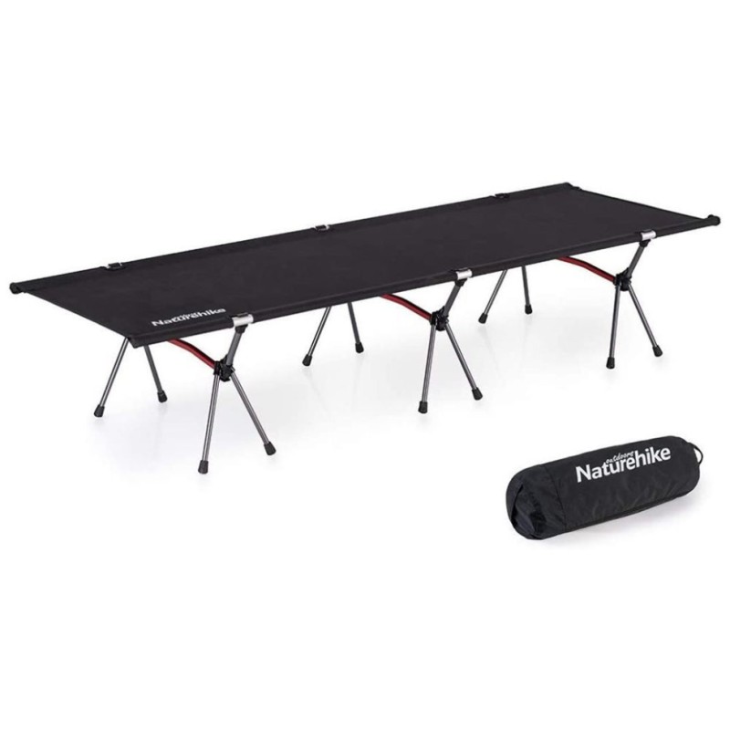 Ліжко складане Naturehike NH19JJ006 ультралегке, алюміній, чорний