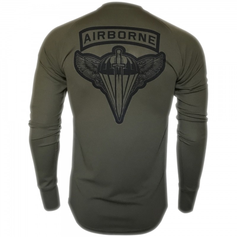 Тактичниий лонгслів з принтом Kramatan AIRBORNE, Хакі