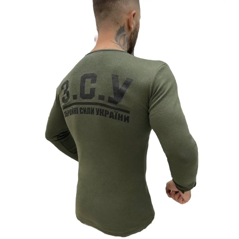 Тактичниий лонгслів з принтом Kramatan ЗСУ, Хакі