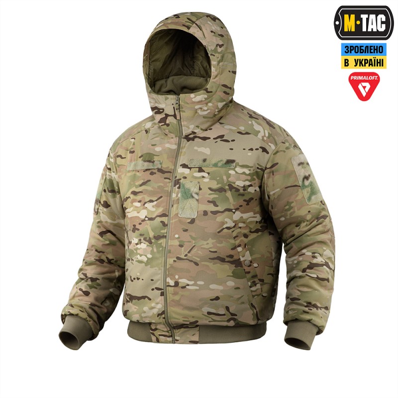 Куртка зимова M-Tac MA-1 Hooded Military Primaloft. Мультикам