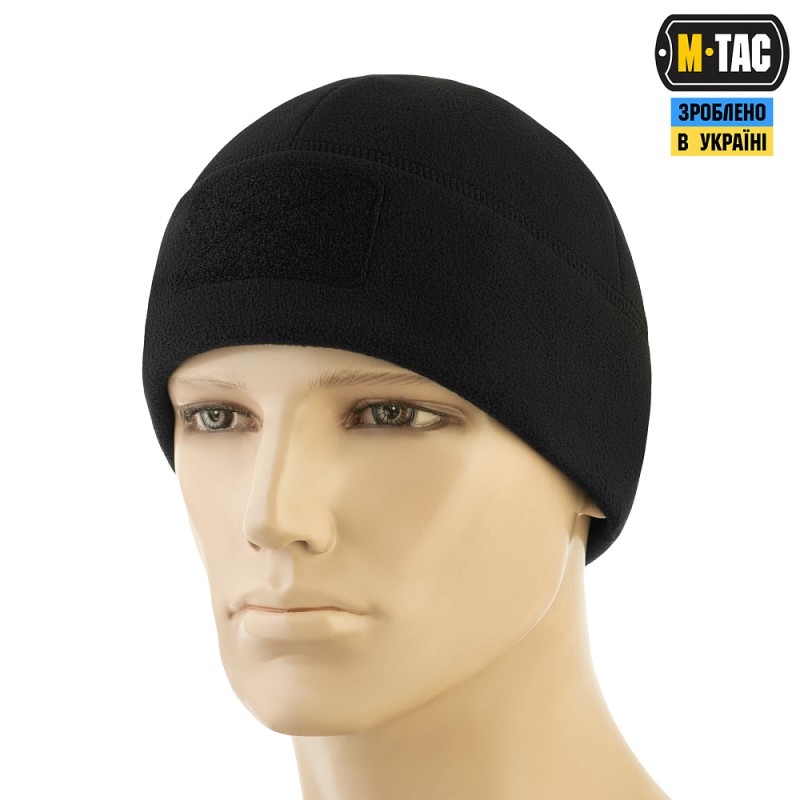 Шапка флісова M-Tac Watch Cap Elite з Velcro. Чорний
