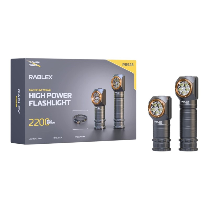 Ліхтар ручний Rablex RB928 з кріпленням на голову (білий+червоний)