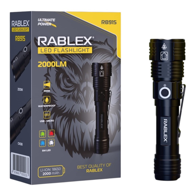 Ліхтар ручний Rablex RB915 (білий+червоний+синій+зелений)