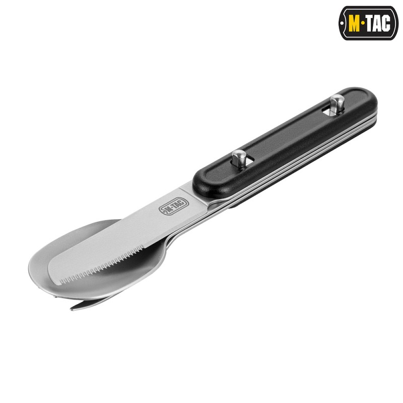Набір столових приборів M-Tac роз'ємний (ложка+виделка+ніж). Чорний