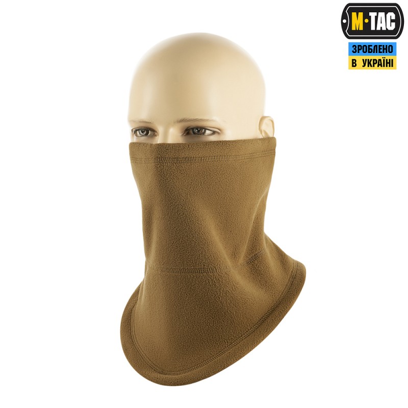 Флісовий баф, шарф M-Tac Elite Fleece анатомічний з затяжкою. Койот