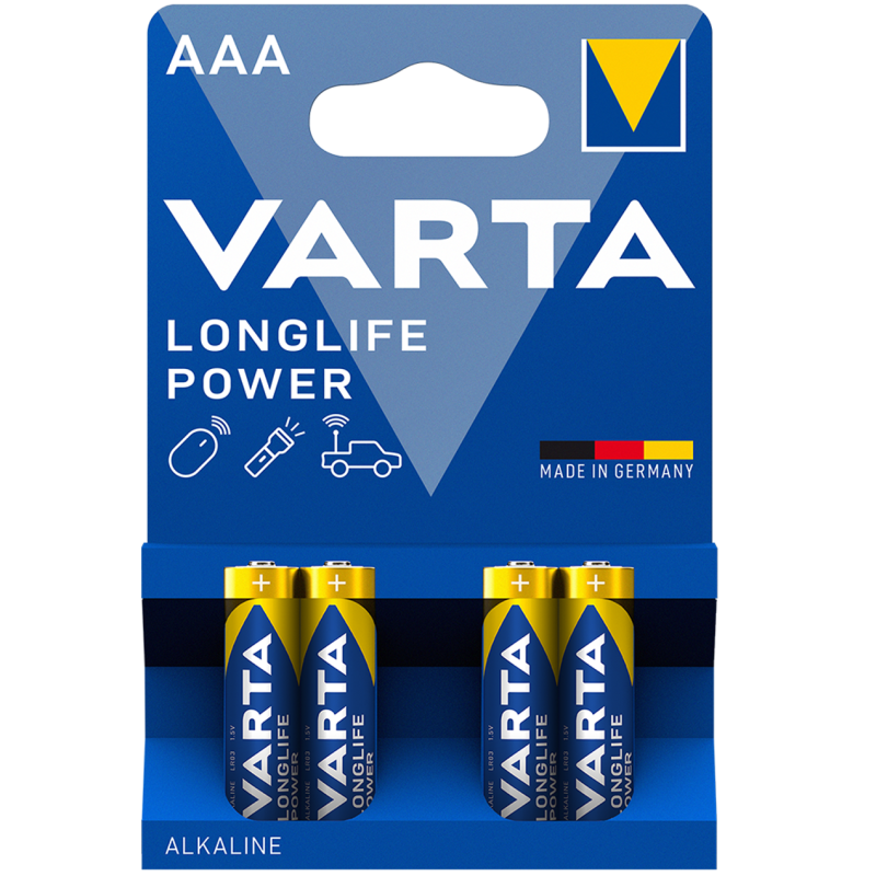 Батарейки Varta LR3/AAA Longlife Power Alkaline, 4 шт