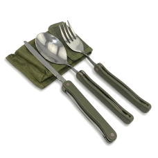 Набір столових приборів Traveler K603 складний, в чохлі (ложка+виделка+ніж). Олива