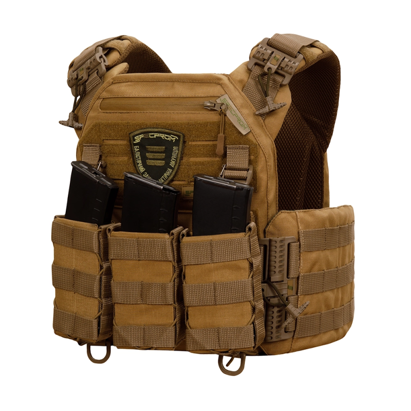 Плитоноска Warmor gen.3 Pro Койот. Система швидкого скидання. 3 підсумки