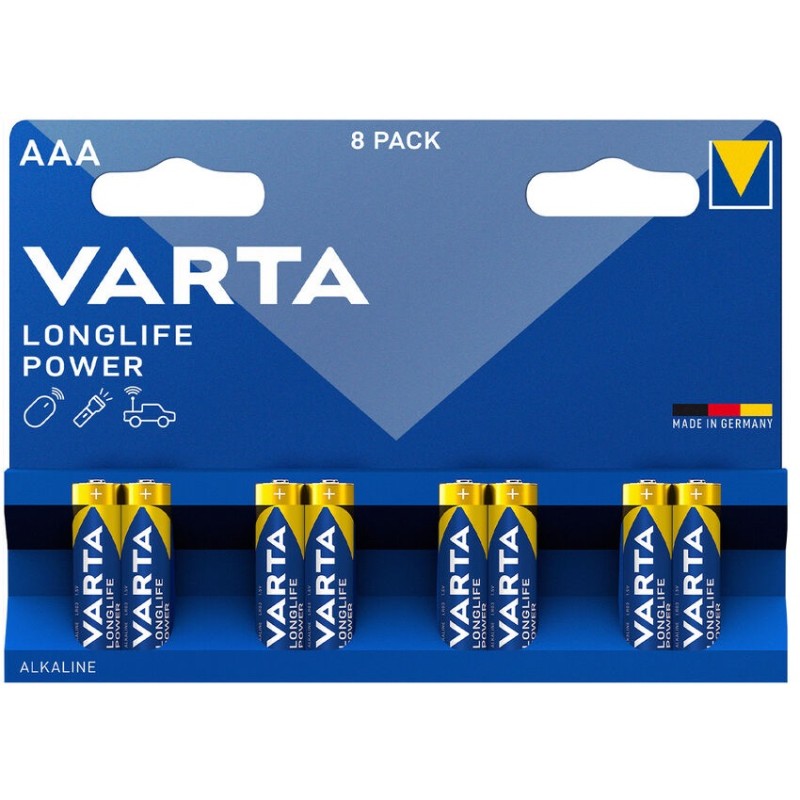 Батарейки Varta LR3/AAA Longlife Power Alkaline, 8 шт