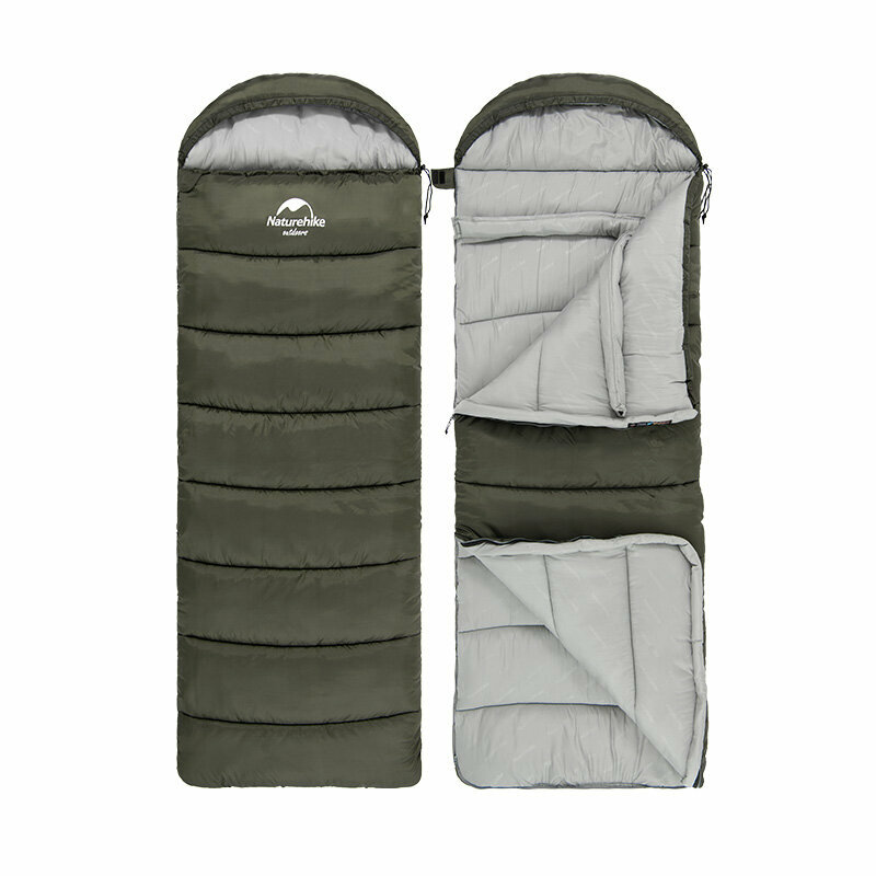Спальник з капюшоном правий (1°C) Naturehike U350 NH20MSD07. Зелений