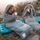 Спальний мішок з капюшоном із звичайним мішком для зберігання Naturehike M300 CNK2350WS023, сірий, правий