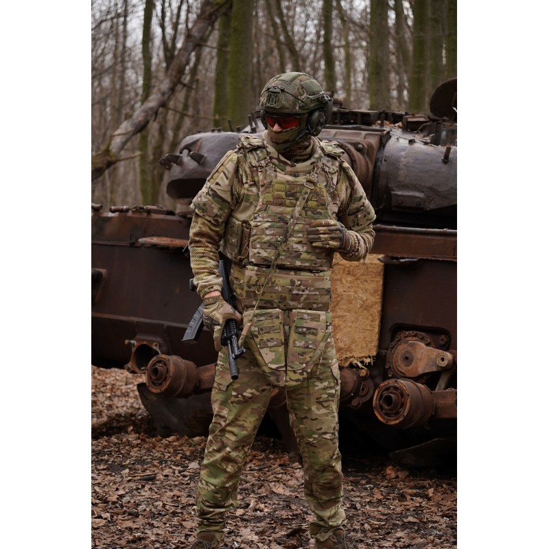 Захист паху (напашник) потрійний з балістичним пакетом 1 клас захисту Militex cordura USA Multicam