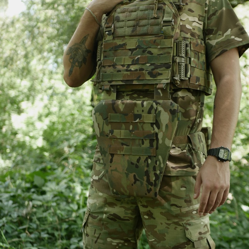 Захист паху (напашник-фартух) Kiborg з балістичним захистом Militex 2 клас Мультикам