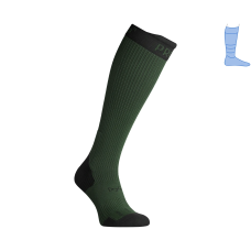 Демісезонні компресійні гольфи чорно-зелені «LongDry PRO»