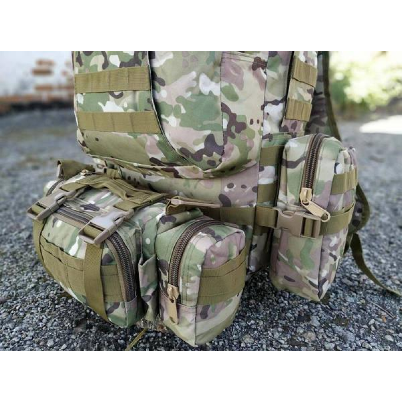Тактичний рюкзак Molle Assault 55л + (3 органайзери) Мультикам