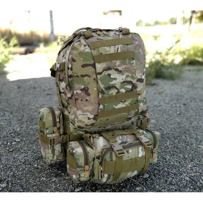 Тактичний рюкзак Molle Assault 55л + (3 органайзери) Мультикам
