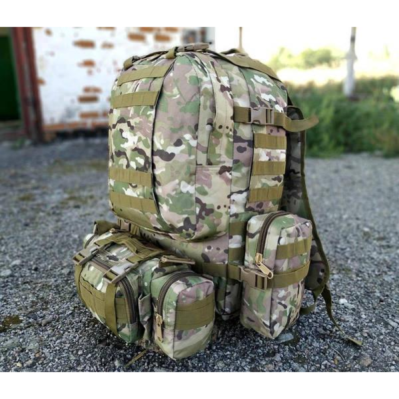 Тактичний рюкзак Molle Assault 55л + (3 органайзери) Мультикам