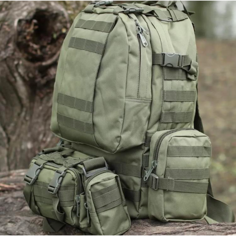 Тактичний рюкзак Molle Assault 55л + (3 органайзери) Олива