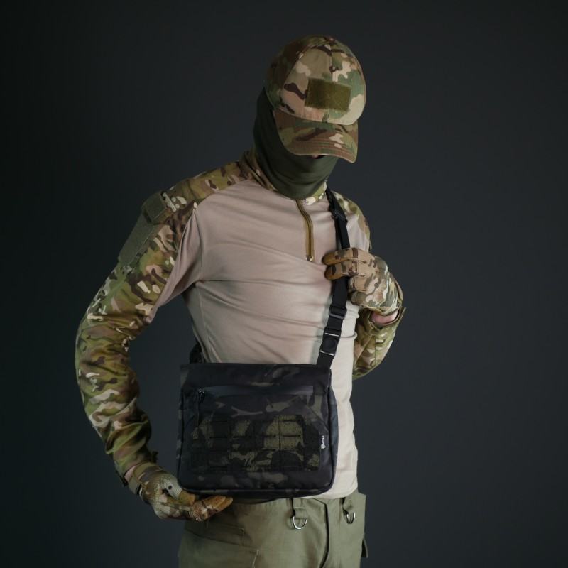 Смарт-сумка через плече Militex Tactic city bag Cordura original USA Чорний Мультикам