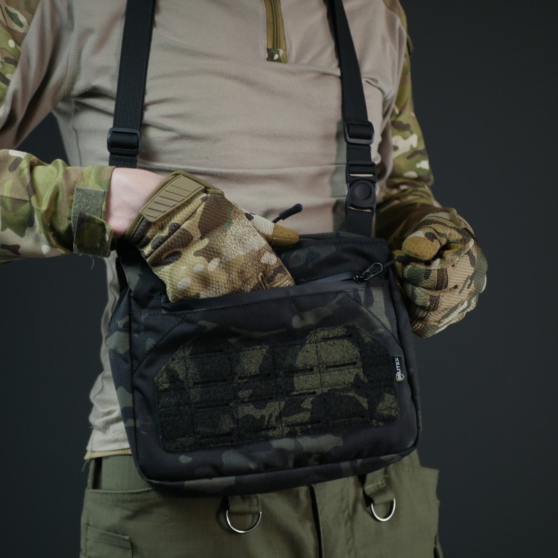 Смарт-сумка через плече Militex Tactic city bag Cordura original USA Чорний Мультикам