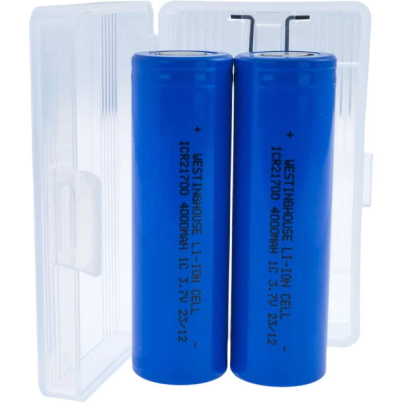 Акумулятори Westinghouse ICR21700 4000 mAh 3.7V Li-ion набір 2 шт у пластиковому боксі 21700