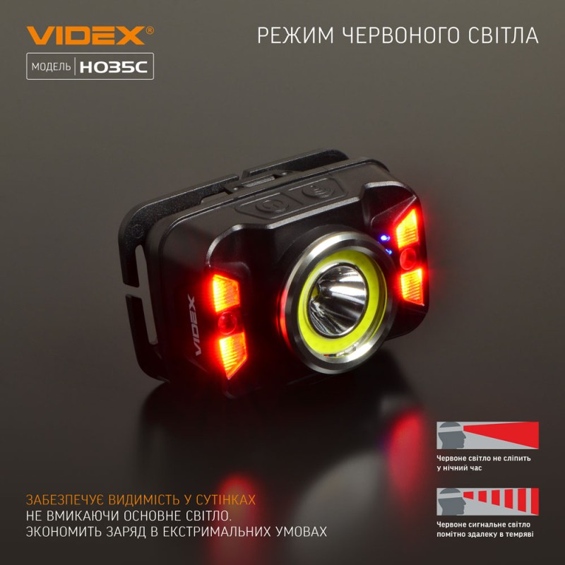 Налобный светодиодный фонарик VIDEX VLF-H035C 410Lm 5000K