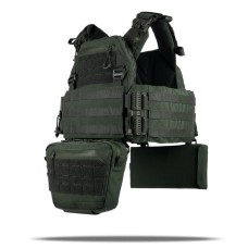 Комплект Плитонока Kiborg GU Gen.2 с двумя подсумками и защитой 1 класса Хакі