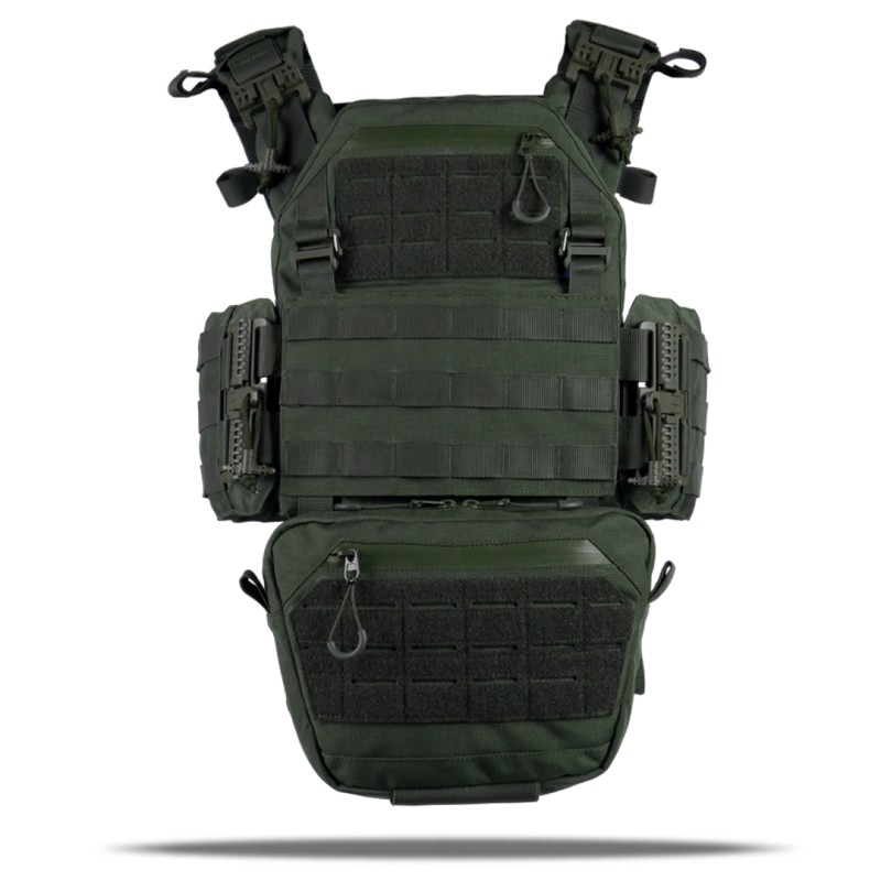 Комплект Плитонока Kiborg GU Gen.2 с двумя подсумками и защитой 1 класса Хакі