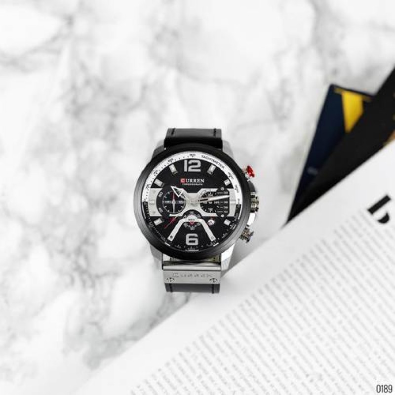 Curren 8329 Black-Silver