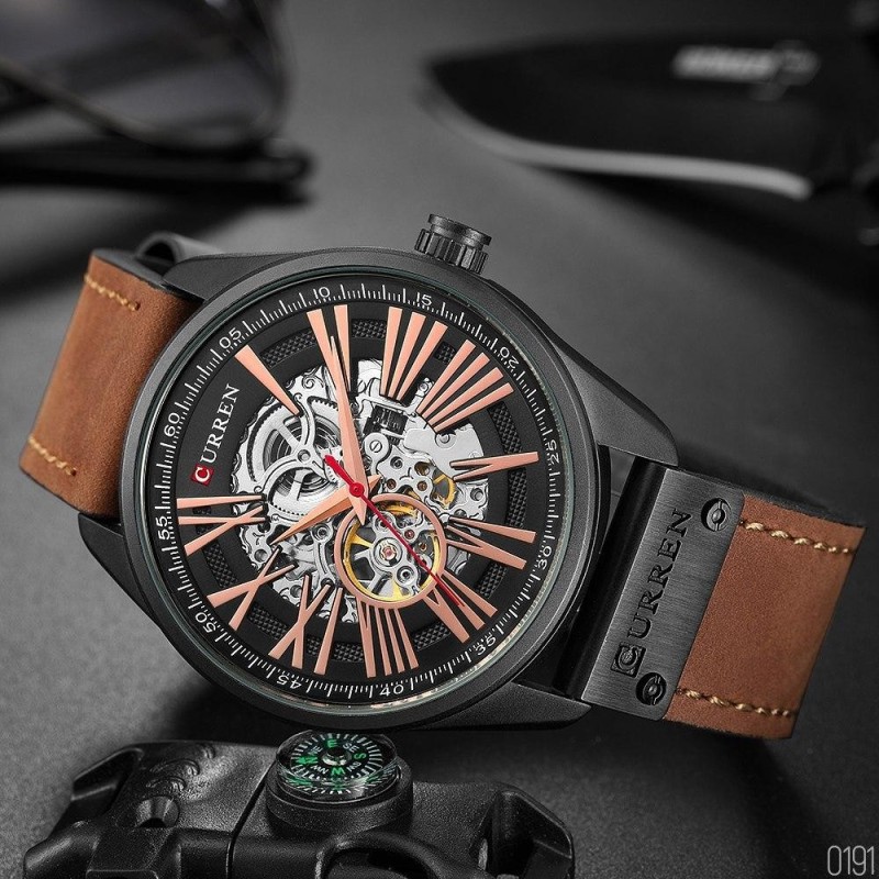 Curren 8299 Black-Gold-Brown