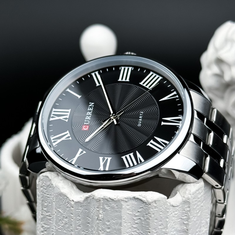 Curren 8422 Silver-Black