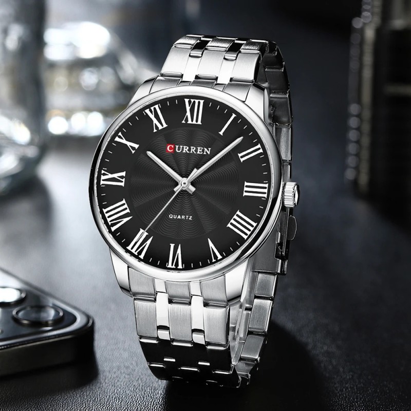 Curren 8422 Silver-Black